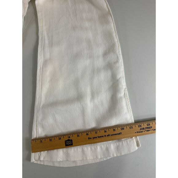 Express Women's White Linen Blend Wide Leg Pants Size 9 / 10 - Picture 11 of 12